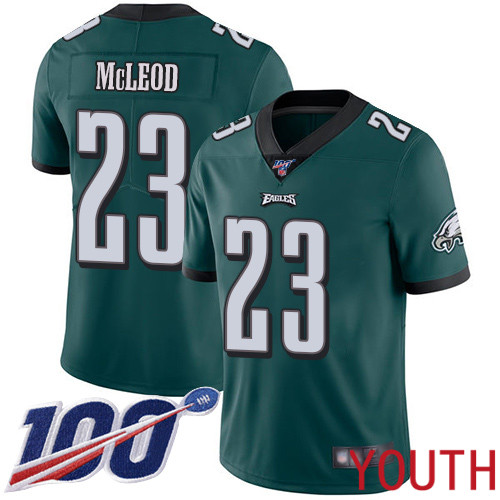 Youth Philadelphia Eagles #23 Rodney McLeod Midnight Green Team Color Vapor Untouchable NFL Jersey Limited 100th->youth nfl jersey->Youth Jersey